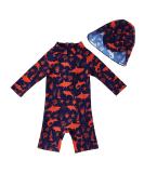 UPF 50+ Red Shark Infant Boy Swimwear One Piece with Sun Hat | 12-18 Months - Buy Online on SooperMarket.com