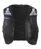 Salomon Active Skin 8 Unisex Hydration Vest for Trail Running Hiking & MTB - Includes Hydration Bottles - Black/Metal/Black - Buy Online on SooperMarket.com