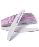 Canvalite 10 PCS Nail File Set - Professional Reusable Double Sided Emery Board (100/180 Grit) - Nail Styling Tools for Home and Salon - Half Moon Shape - 10 Count - Buy Online on SooperMarket.com