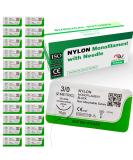 3-0 Sterile Sutures Thread with Needle (Black Monofilament) - Medical and Nursing Student's Surgical Practice Suture Kit Training with Stitching Pad First Aid Field Emergency Demo Vet Use - Buy Online on SooperMarket.com