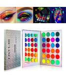Neon eyeshadow pallet in the dark glow de'lanci aurora glow eyes shadow pallet stage halloween make -up kit glow black light matt and glitter fluorescent eyeshadow pigment luminous - Buy Online on SooperMarket.com