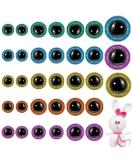 150 Pcs Glitter Safety Eyes for Amigurumi - 12/16/20 mm - Stuffed Animal Plastic Craft Eyes - DIY Puppet and Toy Doll Making - Green, Purple, Blue, Champagne, Golden - Buy Online on SooperMarket.com