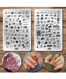 Nail Stamping Plates Heart Letter Nail Stamping Kit 2 Pcs Lips Graffiti Animals Patterns Design Nail Stamp Plate 14.5 * 9.5cm Stainless Steel Nail Art Templates DIY Nail Tools Nail Stamping D33-D34 - Buy Online on SooperMarket.com
