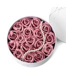 Luxury Floral Scented Bath Soap - Gift Boxed Roses & Carnations | Perfect for Birthdays Valentine's Mother's Day (White Pink - Buy Online on SooperMarket.com