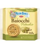 Mulino Bianco Biscotti Baiocchi al Pistacchio, Biscotti con Pistacchio e Pastafrolla Ideali per Colazione o Merenda, Senza Olio di Palma, 6 Porzioni da 3 Biscotti - Buy Online on SooperMarket.com