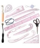 HLZC 15-Piece French Curve Ruler Set for Pattern Making - Clear Sewing Rulers for Beginners and Designers - Buy Online on SooperMarket.com