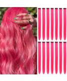 16Pcs Colored Clip in Hair Extensions 22 Inch Colorful Highlights Hairpieces Straight & Long Heat-Resistant Synthetic Hair Accessories for Kid Girls Women Party Hair Decor (16Pcs-Hot Pink) - Buy Online on SooperMarket.com