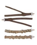 Mogoko 4 Pcs Bird Perches - Natural Wood Parrot Stand for Conure, Budgie, Parakeet - Cage Accessories and Toys - Platform Style 2 - Buy Online on SooperMarket.com