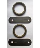 S-Products PEACOCK SAFETY IRONS STIRRUPS SPARE RUBBER RINGS & LEATHER CLIPS TABS REPLACEMENT 1 PAIR (Brown) - Buy Online on SooperMarket.com