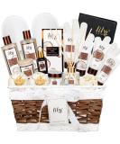 Coconut Milk Spa Gift Basket for Women - 18pc Bath Set with Bombs, Bubble Bath, Shower Gel, Scrub & More - Buy Online on SooperMarket.com