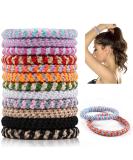Hair tie 12 pieces of hair tie ladies elastic braid rubber stylish ponytail holder for women and girls (12 mix color) 12Mix color - Buy Online on SooperMarket.com