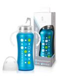 9oz Insulated Stainless Steel Sippy Cup for Toddlers | Leak-free, Non-toxic, Medical Grade Silicone | Blue Sapphire - Buy Online on SooperMarket.com
