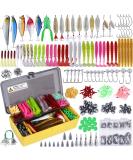 PLUSINNO Fishing Lures Baits Tackle Including Crankbaits, Spinnerbaits, Plastic Worms, Jigs, Topwater Lures , Tackle Box and More Fishing Gear Lures Kit Set, 102/67/27Pcs Fishing Lure Tackle 302Pcs Fishing Lures Kit - Buy Online on SooperMarket.com