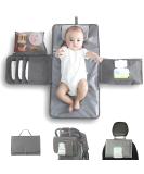JanYoo Baby Portable Changing Pad with Wipes Pocket - Waterproof Travel Mat in Grey - Buy Online on SooperMarket.com