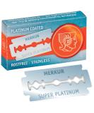Merkur Stainless Steel Super Platinum Razor Blades - Double-Sided Rustproof Ideal for Wet Shaving (10 Pack) | Premium German Quality - Buy Online on SooperMarket.com