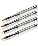 Cats Tongue Full Cover French Brush Set - Deluxe Gel Brush with Rhinestone Handle for Perfect Nail Art - Buy Online on SooperMarket.com
