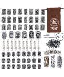 81Pcs Hair Tube Beads Norse Vikings Runes Hair Beard Beads for Bracelets Pendant Necklace DIY Braiding Beads for Hair Braids Viking Beads Kits(Include 2Pcs Pull Hair Pin & Viking Suede Bag) 81Pc Beads - Buy Online on SooperMarket.com