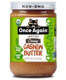 Once Again Organic Creamy Cashew Butter, 16oz - Unsweetened - USDA Organic, Gluten free Certified, Vegan, Kosher, Peanut Free - Glass Jar - Buy Online on SooperMarket.com