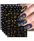 JMEOWIO 10 Sheets Moon Star Sun Nail Art Stickers Decals Self-Adhesive Pegatinas U as Colorful Rose Gold Nail Supplies Nail Art Design Decoration Accessories - Buy Online on SooperMarket.com