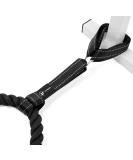 Battle Rope Anchor Strap Kit | Heavy Duty Reinforced Nylon | Easy and Fast Setup | Stops Rope Damage | Stainless Steel Carabiner | Includes Exercise Guide | Black with White Stripe - Buy Online on SooperMarket.com