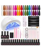 Topdirect Geln gel Starter Set | 20 Colors Shellac Set with 48W UV Lamp | 5-in-1 Adhesive Gel Polish for DIY Nail Design - Buy Online on SooperMarket.com