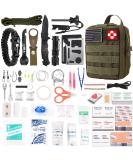 216 Pcs Survival First Aid Kit - Professional Gear for Emergency Hiking, Hunting, Camping - Green - Buy Online on SooperMarket.com