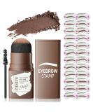 Dark Brown Eyebrow Stamp Stencil Kit - Easy 1-Step Brow Stencil & Stamp for Beginners | Long-Lasting, Smudge-Proof & Waterproof | 24 Reusable Shapes for Perfect Brow Shaping - Buy Online on SooperMarket.com