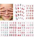 120 pieces girls on press nails fake nails artificial nail tips children full cover short wrong fingernails for girls children nail art decoration (flamingo topics) - Buy Online on SooperMarket.com