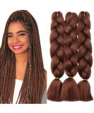 Shop Tess Braids Extensions - 60 cm Chocolate Brown Jumbo Kanekalon Hair - 3 Pack Braid Extensions for Box Braids - Buy Online on SooperMarket.com