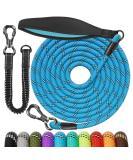 Buy Aystkniet 20m Reflective Bungee Leash for Large Dogs (Up to 80kg) - Padded Handle Lockable Hook - Durable Day & Night Walking Leash - Blue - Buy Online on SooperMarket.com