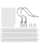 925 Sterling Silver Earring Hooks 120 PCS/60 Pairs, Ear Wires Fish Hooks, Hypo-allergenic Jewelry Findings Parts with 120 PCS Clear Silicone Earring Backs Stoppers for DIY Jewelry Making Silver 120 - Buy Online on SooperMarket.com