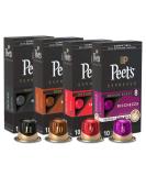Peet's Coffee Espresso Capsules Variety Pack, Total 40 Count Single Cup Coffee Pods, Compatible with Nespresso Original Brewers, Crema Scura, Nerissimo, Ricchezza, Ristretto - 10 Count (Pack of 4) Variety Pack - 40 Capsules - Buy Online on SooperMarket.com