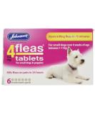 Johnsons Veterinary Products 4Fleas Tablets for Puppies and Small Dogs Treatment Pack 6 Count (Pack of 1) Puppy 6 Treatment 1x6 - Buy Online on SooperMarket.com
