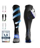 Diasports runstars compression socks for sports running marathon and triathlon |Runstars Premium compression socks with even compression and reinforced heel for women and men black/blue L - Buy Online on SooperMarket.com