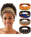 4 Pieces African Headbands Knotted Wide Yoga Stretchy Bandeau African Headwrap Hair Accessories for Women and Girls (Vintage Series) - Buy Online on SooperMarket.com