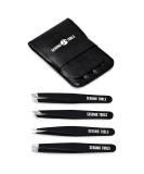 Segomo Tools 4 Piece Tweezer Set for Women - Precision Ingrown Hair Removal Kit with Flat, Angled, Slant & Pointed Tips - TW004 - Buy Online on SooperMarket.com