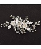 SWEETV Handmade Silver Bridal Hair Comb Clip for Wedding Hair Accessories for Brides,Wedding Hair Pieces for Brides Women 1.Silver - Buy Online on SooperMarket.com