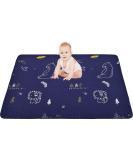 Portable Baby Play Mat | Machine Washable & Foldable Crawling Mat | Soft Non-Toxic Playpen Mat for EIH and Fodoss | 47x47 Square Dark Blue Bear Design | Ideal for Infants & Kids | Non-Slip, Pack of 1 - Buy Online on SooperMarket.com