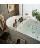 Acrylic Bathtub Tray Caddy with Non-Slip Surface and Gold Handles - Buy Online on SooperMarket.com