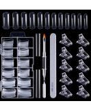 120 pieces nail shapes set nail extension extension nail gel forms nail shape set with dual-ended nail brush and nail tip clip nail file for polygel nails type 3-120 pieces - Buy Online on SooperMarket.com
