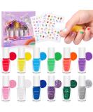 Non-Toxic Children's Nail Polish Set - 12 Colors Peel-Off & Quick Drying - Perfect Birthday Gift for Girls Age 3+ - Buy Online on SooperMarket.com