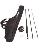 Fly Fishing Pole Collection  3 Piece Collapsible Fiberglass and Cork Rod and Ambidextrous Reel Combo with Carry Case and Accessories by Wakeman Outdoors Charter Series Fly Fishing Combo Kit - Buy Online on SooperMarket.com