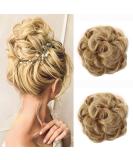 JJstar 2PCS Curly Messy Bun Hair Piece Set - Blonde Synthetic Fiber Scrunchies for Women & Girls - Buy Online on SooperMarket.com