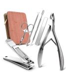 FERYES 6 PCS Manicure Nail Care Kit - Cuticle Removal Tools and Nail Clipper Set in Leather Case - Nail Cutter, Cuticle Nipper, Pusher, Scissors, Glass File - Buy Online on SooperMarket.com