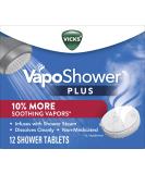 Vicks VapoShower Plus Shower Bomb Tablets Strong Soothing Non-Medicated Vapors Steam Aromatherapy with Eucalyptus and Menthol Contains Essential Oils 12 Tablets - Buy Online on SooperMarket.com