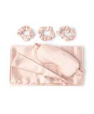 SACHEU Silky Sleep Set - Vegan Silk Pillowcase Set with Scrunchies and Eye Mask - Pink - Buy Online on SooperMarket.com