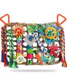 Wellensing toy parrot player Colorful natural safe wood block swing for chewing for all parrots & bird (red) - Buy Online on SooperMarket.com