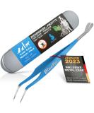 Bluepet 2-in-1 Tick Tweezers for Dogs Cats Horses & Humans - Stainless Steel Tick Remover with Case | Best Alternative to Tick Pliers & Agents - Buy Online on SooperMarket.com