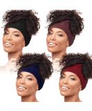 Haysandy Hair Wrap 4-Piece Pineapple Sleeping Cap Set | Hair Protector | Polyamide Sleeve | No Fading | Back Open Design | One Size (Black, Coffee, Wine Red, Navy Blue) - Buy Online on SooperMarket.com