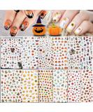 Whaline Autumn & Halloween Nail Art Stickers - 12 Sheets, Fall Leaves, Pumpkin, Bat, Ghost Patterns, Self-Adhesive Nail Decoration for Women, Girls - Perfect for Autumn Halloween Party Favors and DIY Nails - Buy Online on SooperMarket.com